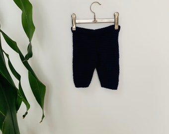 Vintage baby pants, hand knit, dark blue, boho