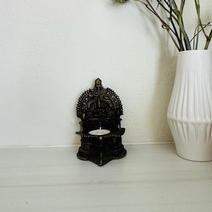 Vintage candle holder, India, boho, metal