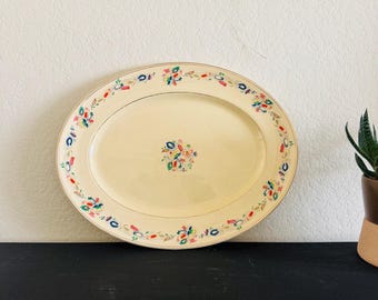 Vintage Staffordshire platter, Myott, colorful