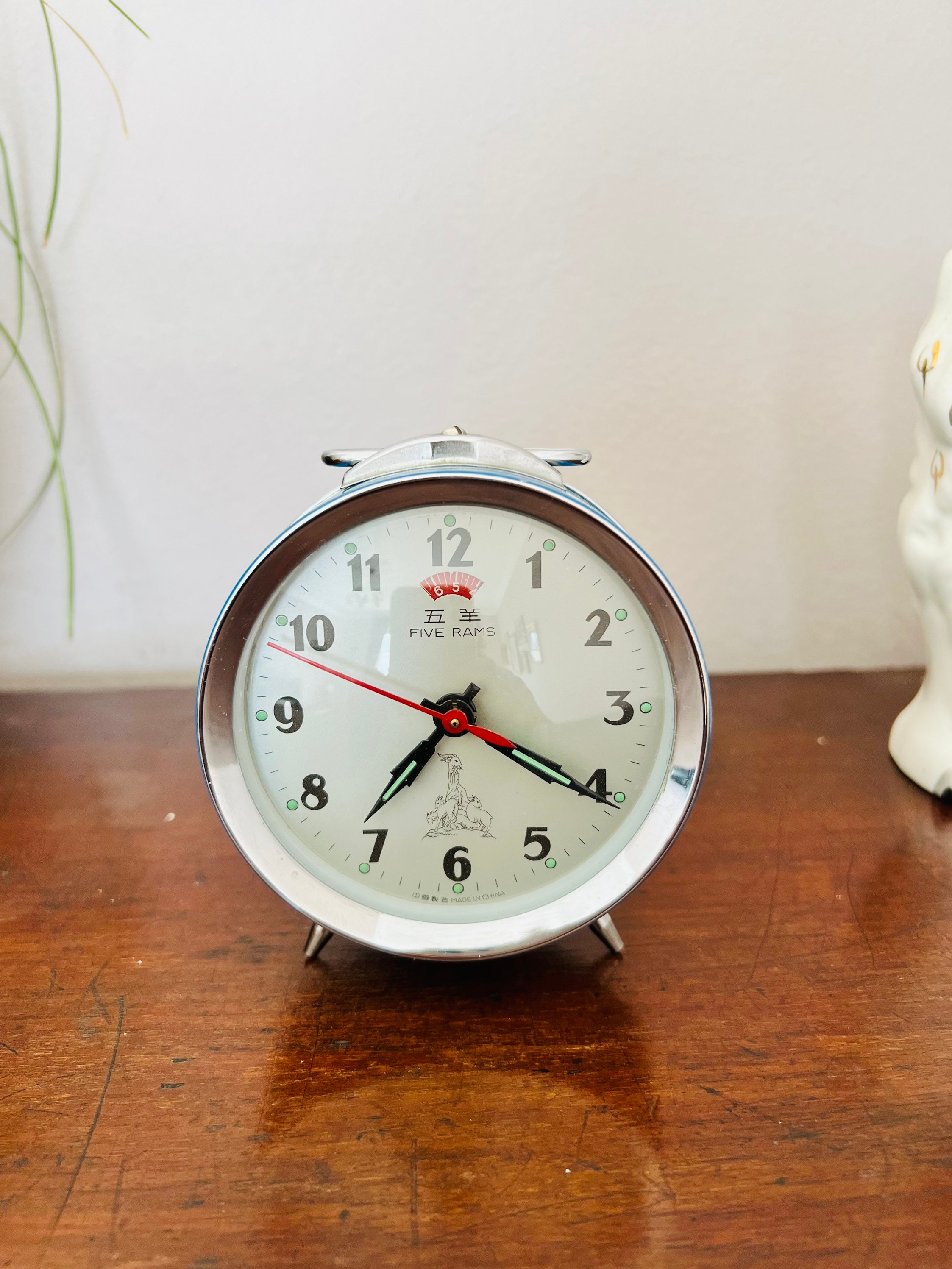 Vintage Alarm Clock, Blue, Metal, Five Rams - Etsy