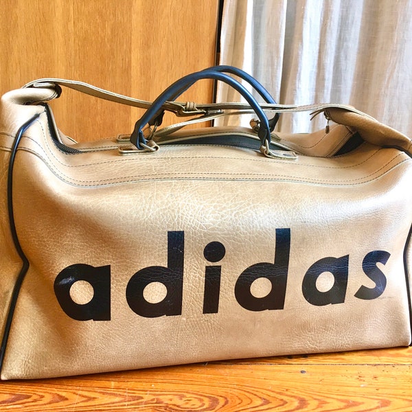 vintage 60's Adidas Travel Bag beige Très Rare Made in West Germany Adi Dassler Gym Bag Collectors