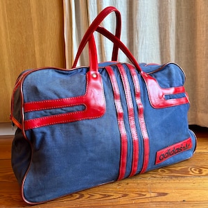 Erstaunliche Peter Black 70er Adidas Boston Tasche Reise Gym Sport Vintage Tasche Sehr selten Retro Deadstock blau rot Sammler 1976