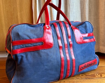 Amazing Peter Black 70’s Adidas Boston Bag Travel Gym Sport Vintage Bag Very Rare Retro Deadstock blue red collectors 1976