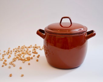 Klassieke emaille KOOKPOT 14cm Nieuwe Oude Voorraad jaren '60 Jaren '70 Emaillewerk Vintage Deadstock Retro Keuken