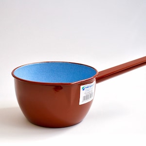Classic enamel SAUCEPAN 16cm New Old Stock 70s 80s Enamelware Vintage Deadstock Retro Kitchen