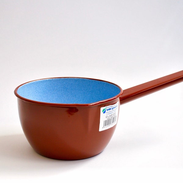 Classic enamel SAUCEPAN 16cm New Old Stock 70s 80s Enamelware Vintage Deadstock Retro Kitchen