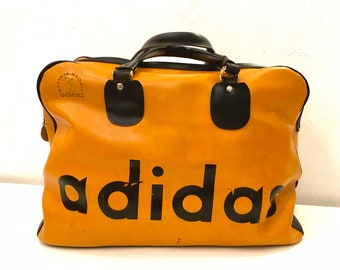 Amazing 60’s Adidas Original Sport Bag Vintage Mustard Yellow Retro Collectors Tennis Bag Handbag Travel bag