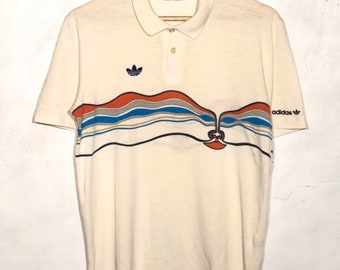 Adidas Ivan Lendl “the face” Vintage 1980’s Deadstock tshirt M polo tennis rare authentic