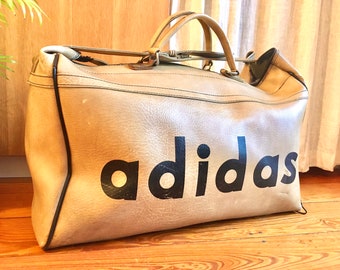 Vintage 60's Adidas Travel Bag Beige Very Rare Made in West