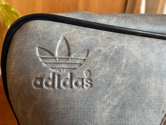 Vintage 70's Adidas Travel Bag Tennis Bag Blue Very Rare Made in