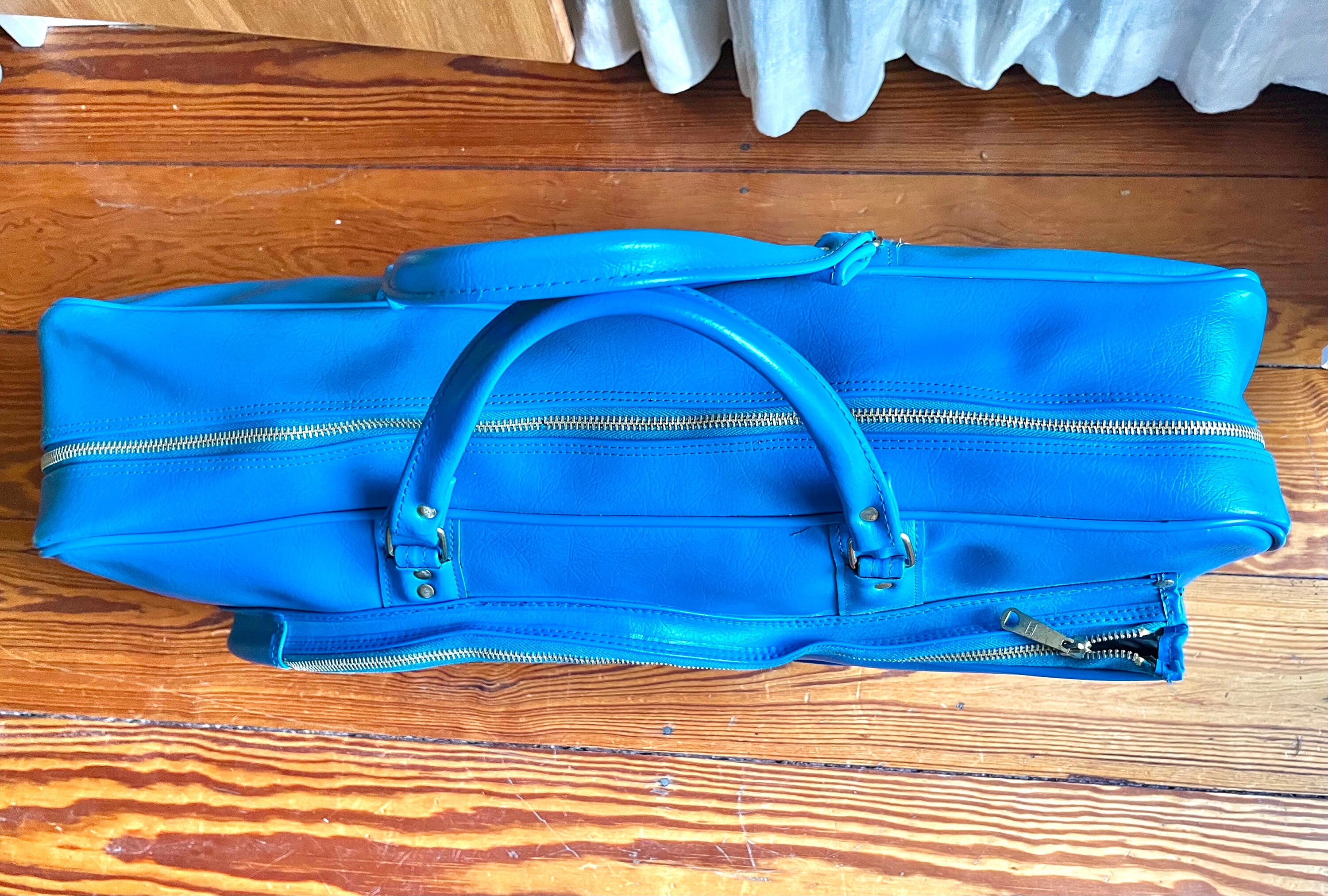 Vintage 70's Adidas TENNIS Bag Handbag Retro Blue Deadstock