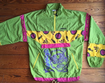 COME OUT!! Adidas Sweatshirt Collection 1988 Vintage Jacket green yellow Deadstock L