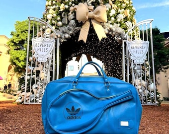 Vintage 70's Adidas TENNIS Bag Handbag Retro Blue Deadstock