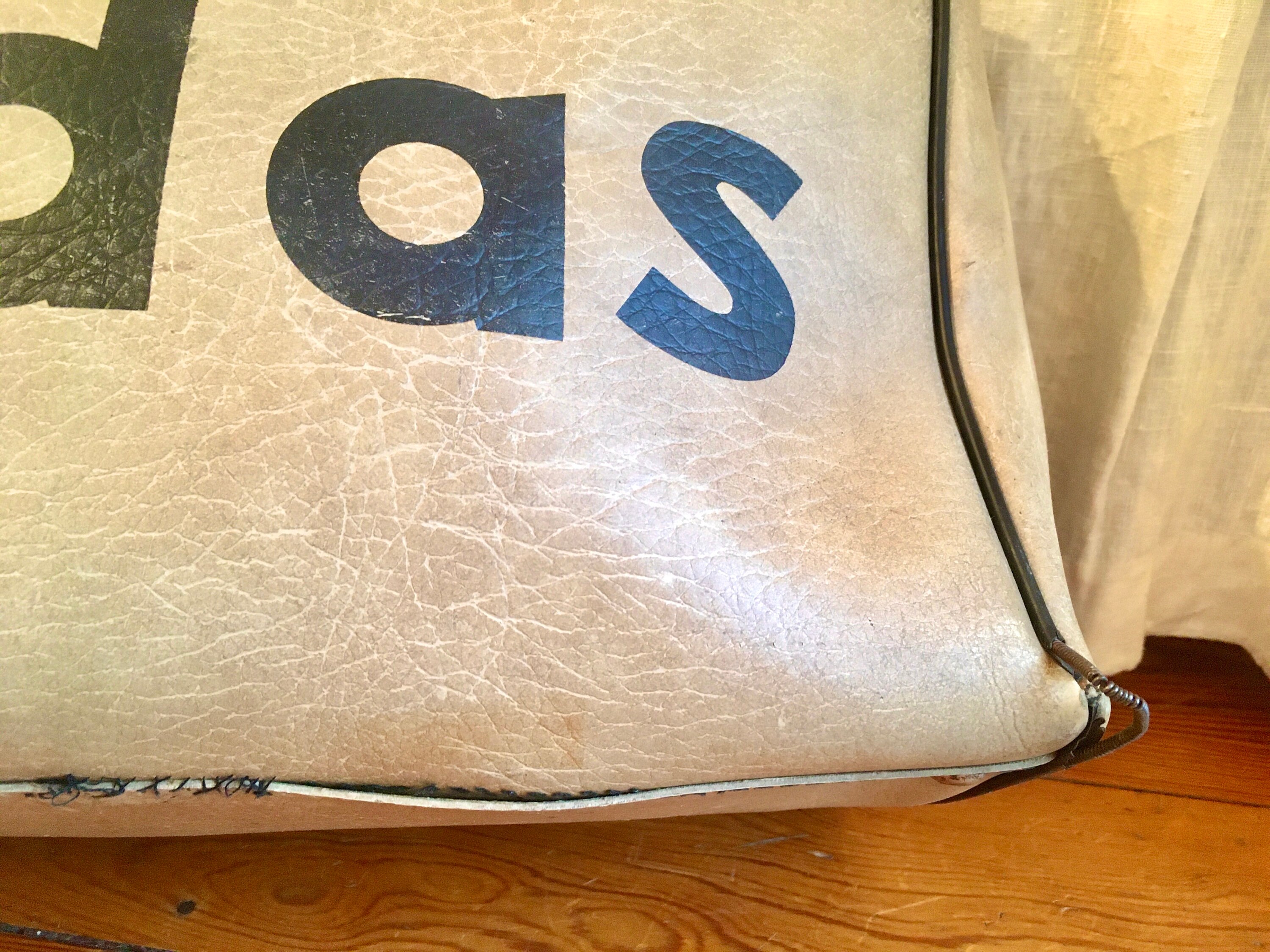 Vintage 60's Adidas Travel Bag Beige Very Rare Made in West