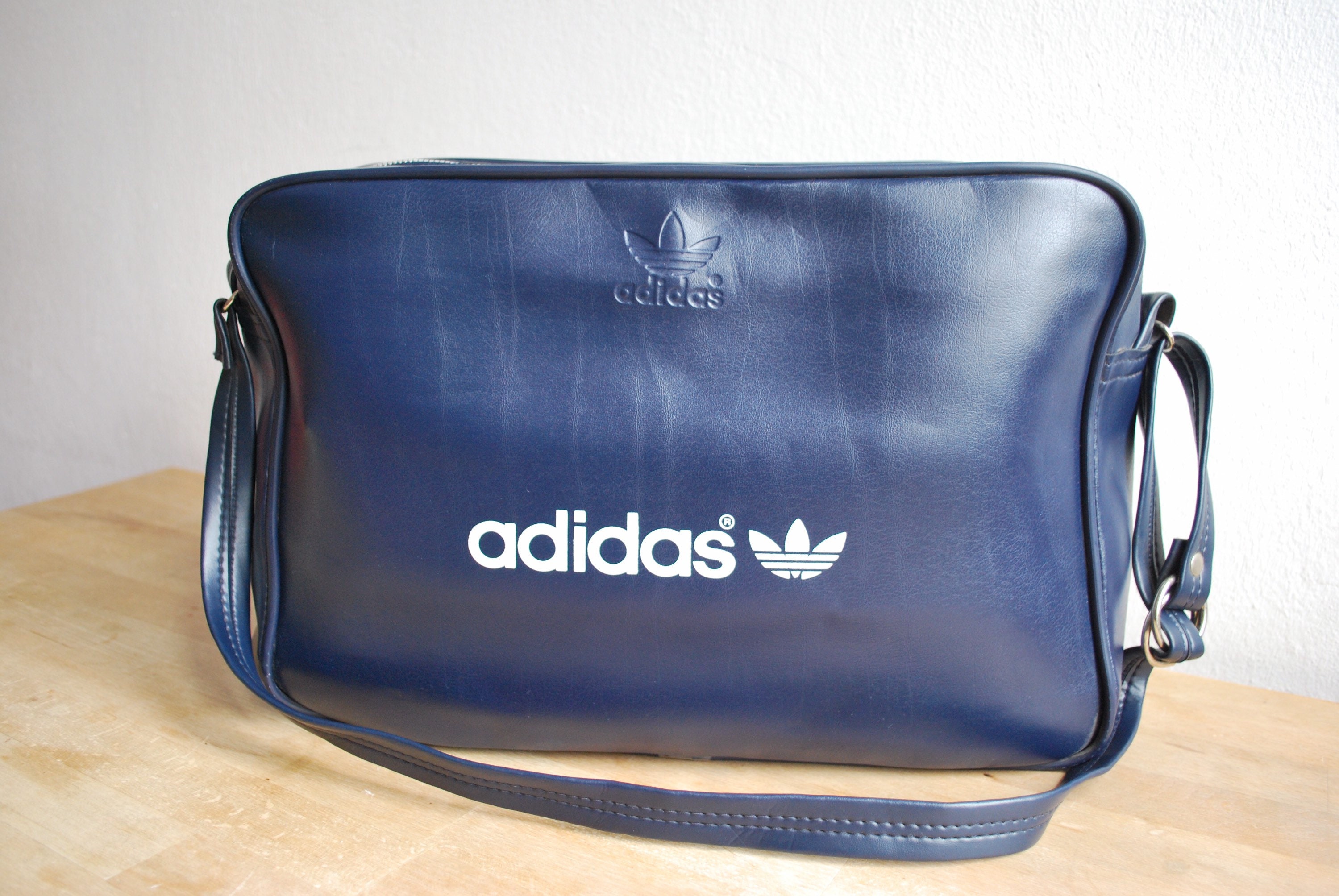 80s ADIDAS Shoulder Bag Vintage Original Deadstock Collectors Blue 