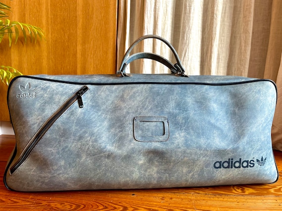 Vintage 70's Adidas Travel Bag Tennis Bag Blue Very Rare Made in