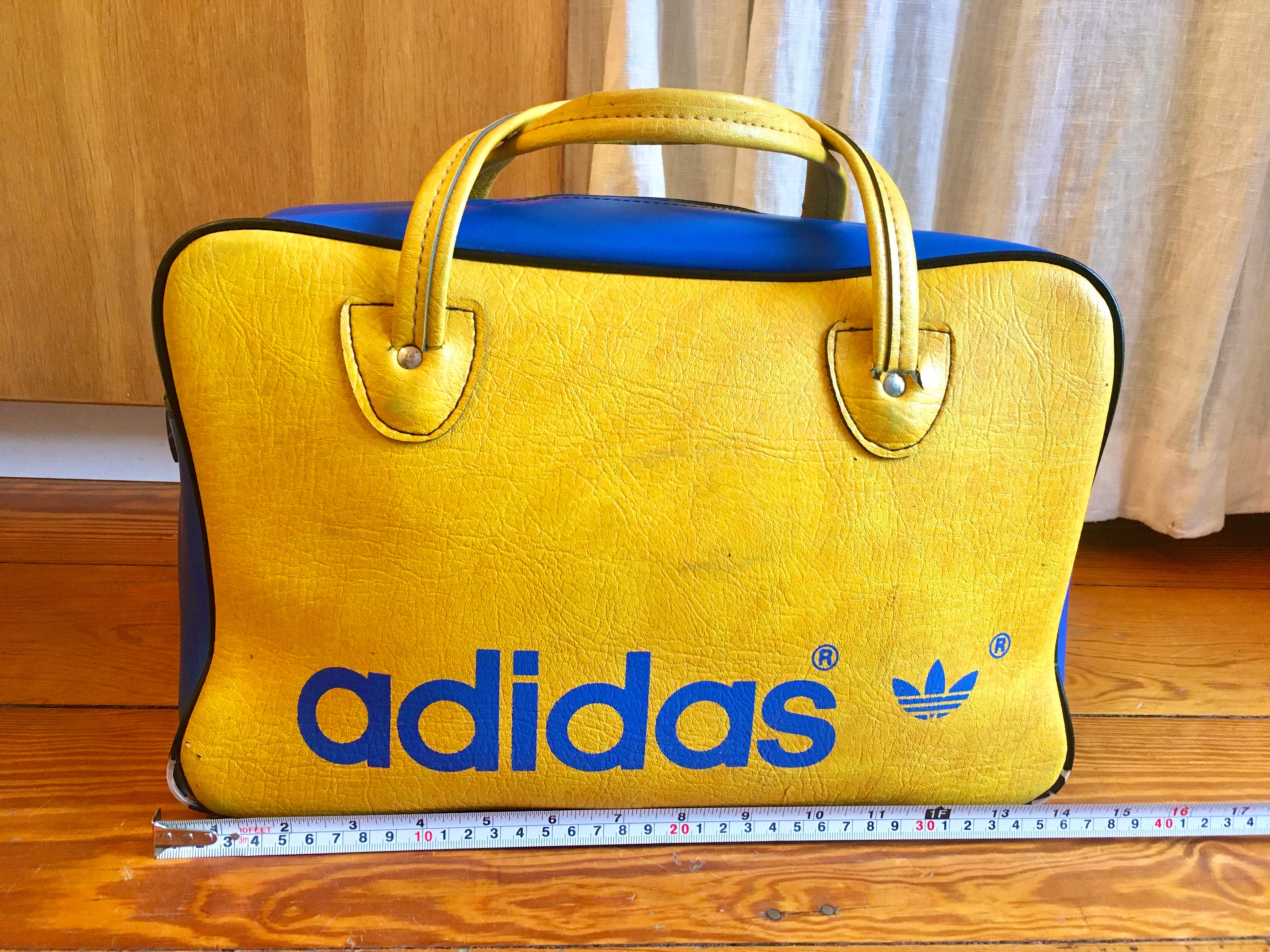 VERY RARE!! Adidas 70's Authentic Handbag Yellow Blue Limited
