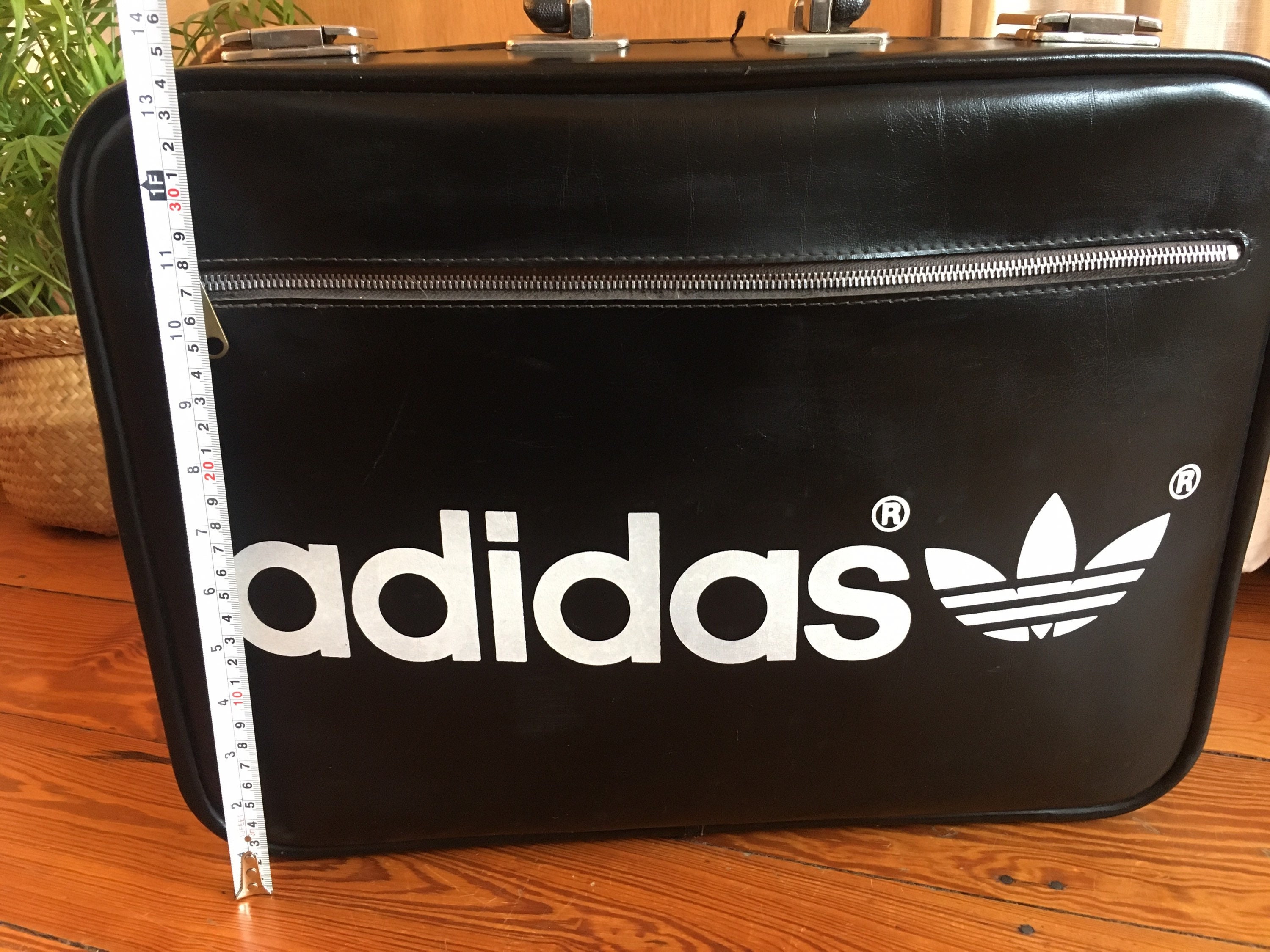 Vintage 70's Adidas Travel Bag LEATHER Very Rare Made in