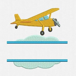 Split Plane Machine Embroidery Design - 1 Size