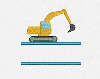 Split Excavator Machine Embroidery Design - 1 Size