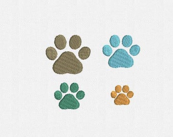 Mini Paw Print Machine Embroidery Design - 4 Sizes