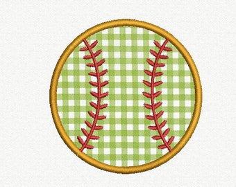 Baseball Applique Machine Embroidery Design - 4 Sizes