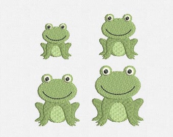 Mini Frog Machine Embroidery Design - 4 Sizes