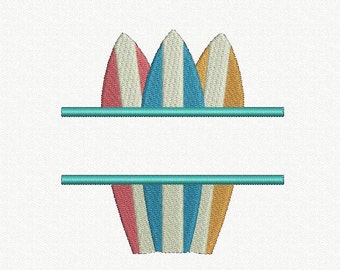 Split Surfing Machine Embroidery Design - 1 Size