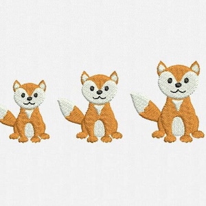 Mini Fox Machine Embroidery Design - 3 Sizes