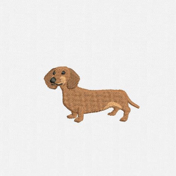 Mini Dachshund Dog Machine Embroidery Design - 5 Sizes