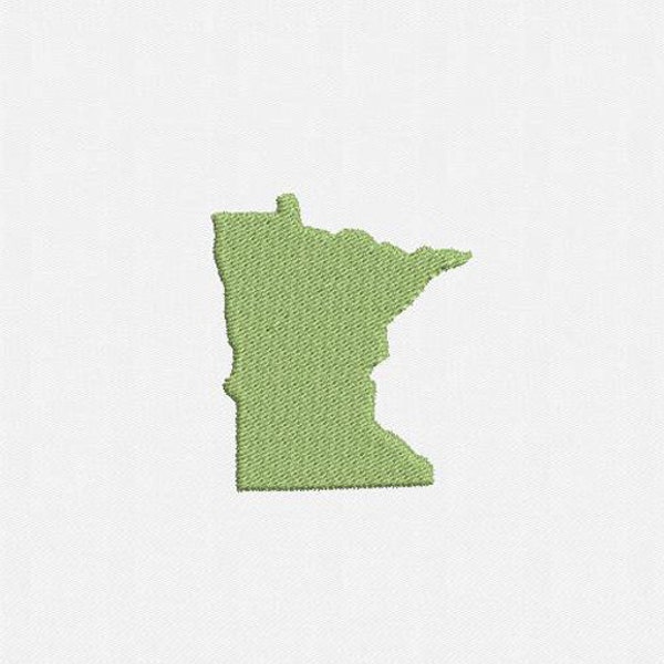 Mini State of Minnesota Shape Machine Embroidery Design - 6 Sizes