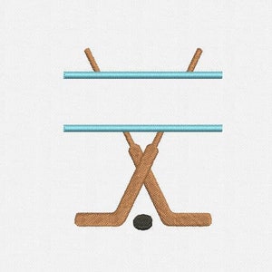 Split Hockey Machine Embroidery Design - 1 Size