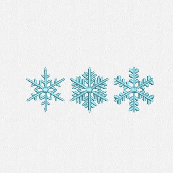 Mini Snowflake Machine Embroidery Design - 3 Designs by 3 Sizes