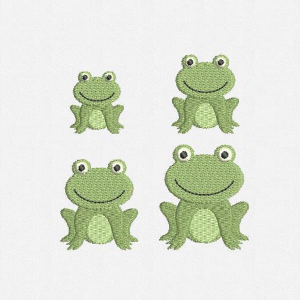 Mini Frog Machine Embroidery Design - 4 Sizes