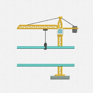 Split Tower Crane Machine Embroidery Design - 1 Size