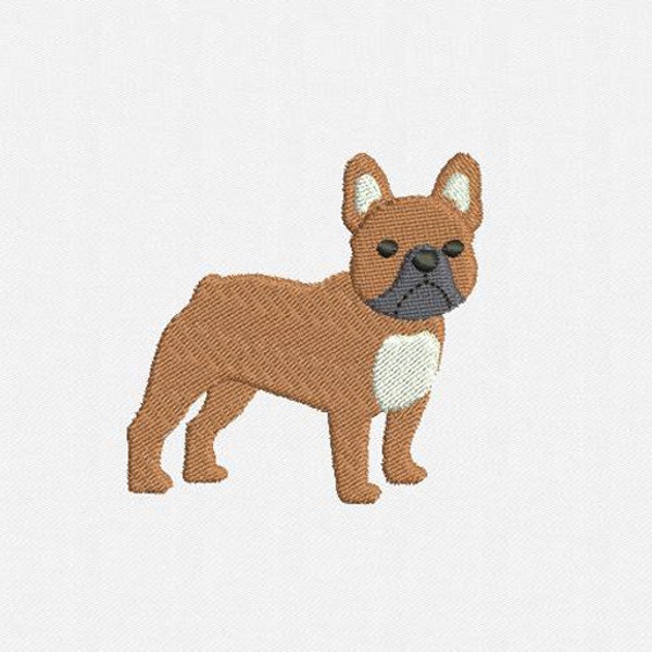 Mini French Bulldog Dog Machine Embroidery Design - 4 Sizes