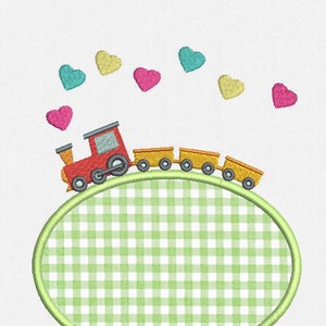 Train Frame Monogram Applique Machine Embroidery Design - 1 Size