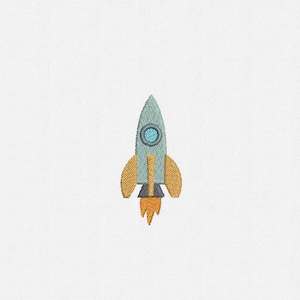 Mini Rocket Machine Embroidery Design - 4 Sizes