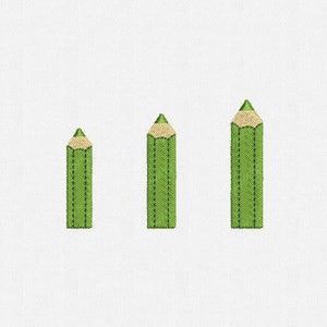 Mini Colored Pencil Machine Embroidery Design - 3 Sizes