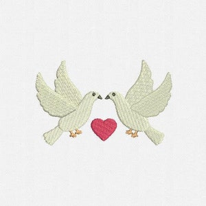 Pigeons Machine Embroidery Design - 1 Size