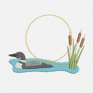 Lake Vacation Frame Monogram Machine Embroidery Design - 1 Size
