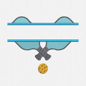 Split Pickleball Rackets Machine Embroidery Design - 2 Sizes