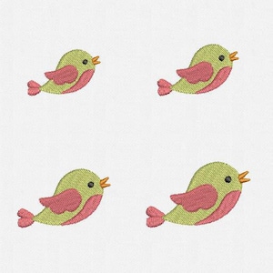 Mini Bird Machine Embroidery Designs - 4 Sizes