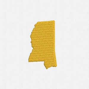 Mini State of Mississippi Shape Machine Embroidery Design - 5 Sizes