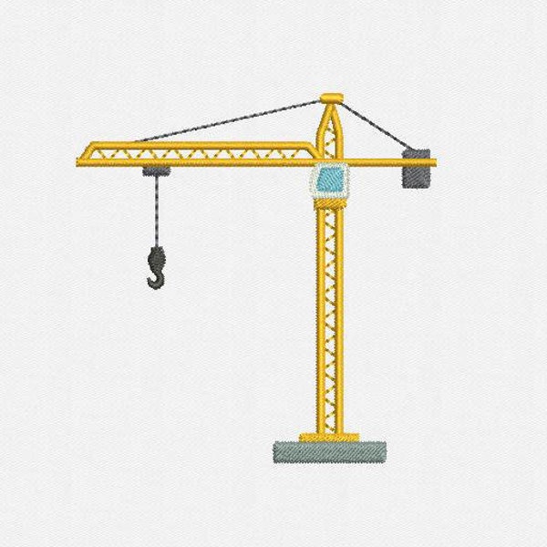 Tower Crane Machine Embroidery Design - 1 Size