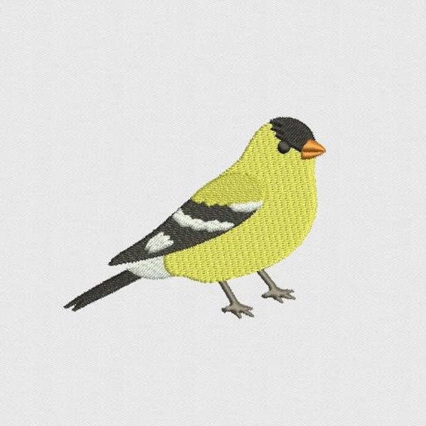 American Goldfinch Machine Embroidery Design - 3 Sizes