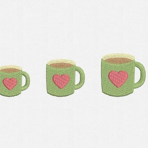 Mini Mug Machine Embroidery Design - 4 Sizes