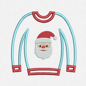 Christmas Sweater Applique Machine Embroidery Design - 1 Size