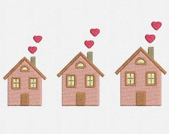 Home Sweet Home Machine Embroidery Design - 3 Sizes