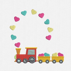 Train Frame Monogram Machine Embroidery Design - 1 Size